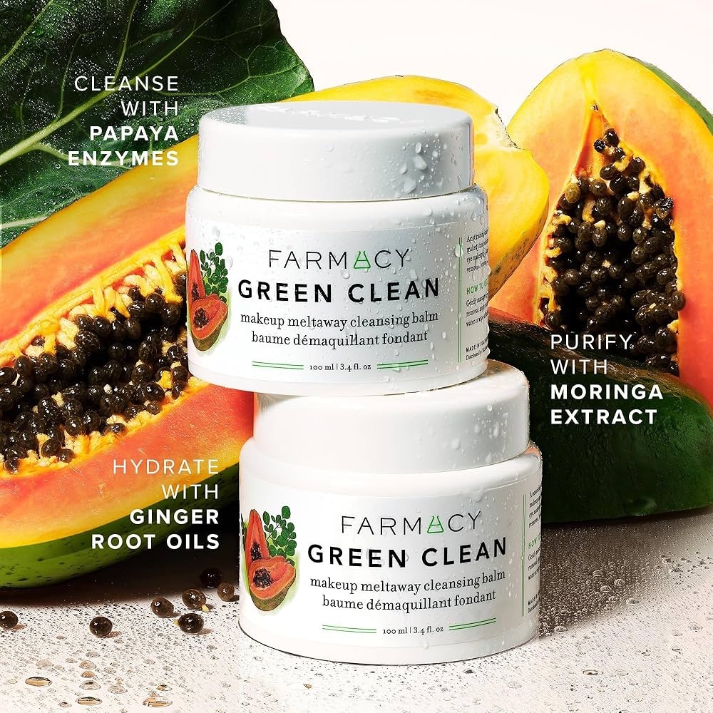 Farmacy Green Clean Oil Milk Papaya Makeup Meltaway Cleansing Balm - Picture 3 of 12